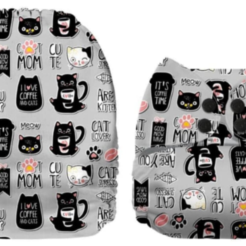 Cat Mom OS Pocket Cloth Diaper by Mama Koala Cloth Diapers